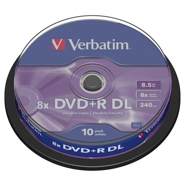Verbatim DVD+R DL, Double Layer Matt Silver, 43666, 8.5GB, 8x, spindle, 10-pack, bez możliwości nadruku, 12cm, do archiwizacji dan
