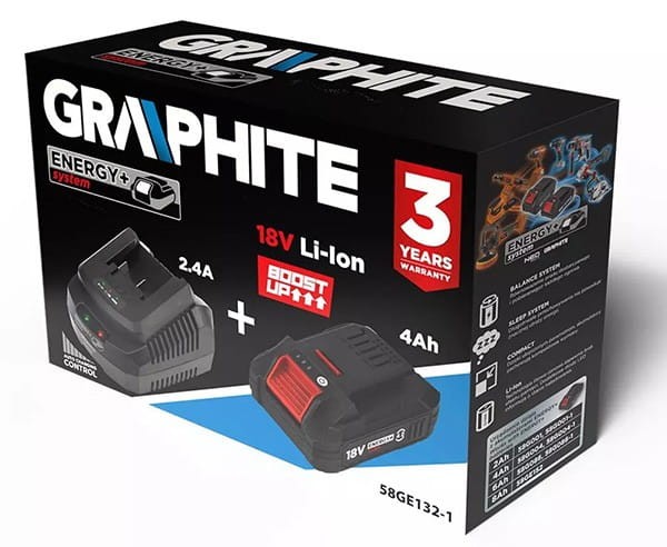 Zestaw akumulatorów i ładowarka58GE132-1GRAPHITE