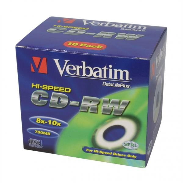 Verbatim CD-RW, 43167, SERL High-Speed Colour, 5-pack, 700MB, 12x, 80min., 12cm, bez możliwości nadruku, slim box, do archiwizacji