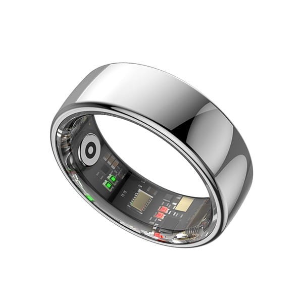 Smart RING PRO srebrny, pomiar stresu, tętno, monitorowanie snu, roz. 7, Powerton