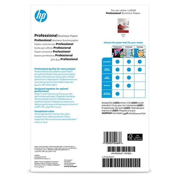 HP PROF MATTE FSC, papier, matowy, biały, A4, 200 g/m2, 150 szt., 7MV80A, niewymieniono