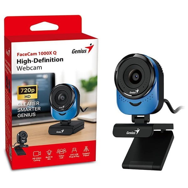 Genius Webcam FaceCam 1000X kamera web, niebieska HD 720P