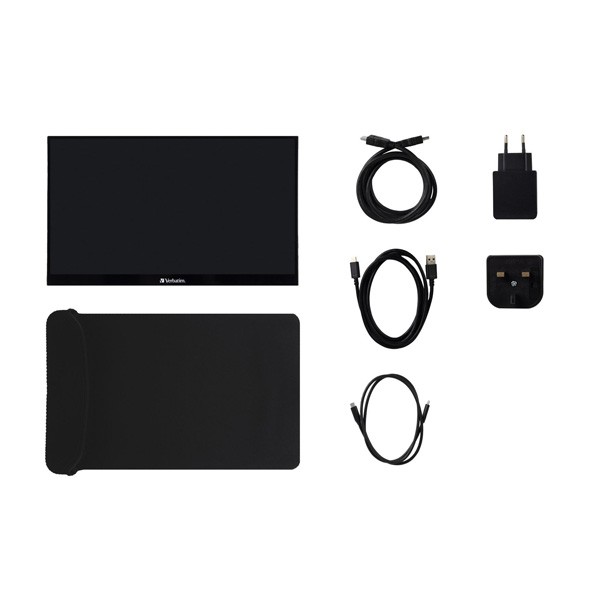 Verbatim monitor przenośny dotykowy, PMT-14, 14", Full HD (1920x1080), 60Hz, czarny