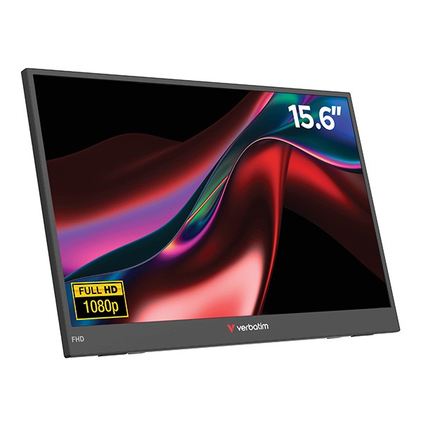 Verbatim monitor przenośny, Monitor LIGHT, 15.6", Full HD (1920x1080), 60Hz, czarny