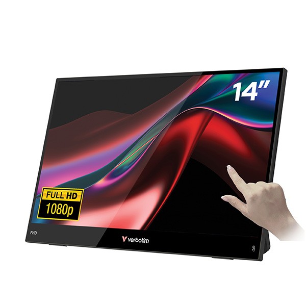 Verbatim monitor przenośny, Touch Monitor LIGHT, 14", Full HD (1920x1080), 60Hz, czarny