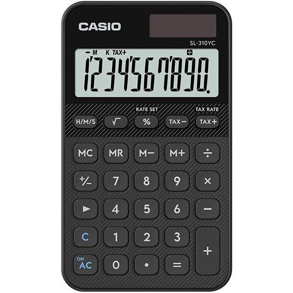 Casio Kalkulator SL 310 YC BK, czarna, 10 miejsc, podwójne zasilanie