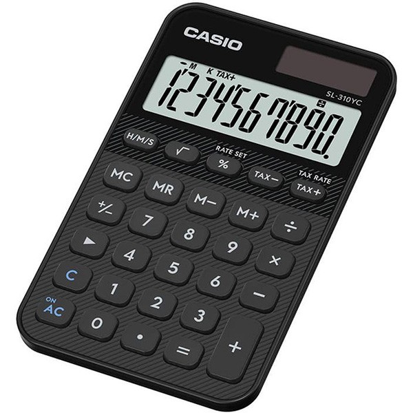 Casio Kalkulator SL 310 YC BK, czarna, 10 miejsc, podwójne zasilanie