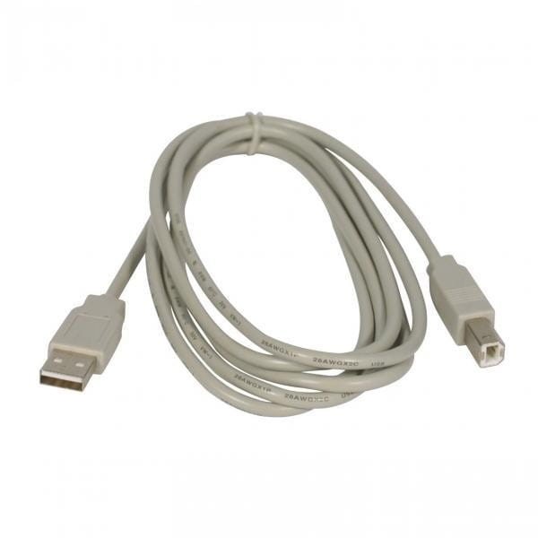 Kabel USB (2.0), USB A M- USB B M, 3m, szary, Logo