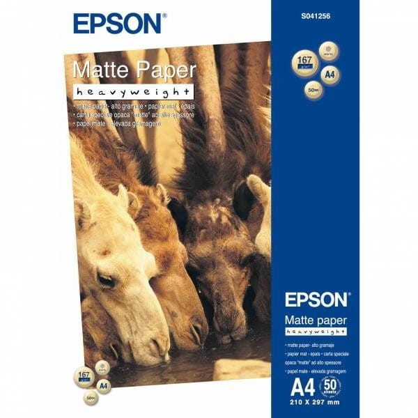 Epson Matte Paper Heavyweight, foto papier, matowy, silny typ biały, Stylus Photo 1270, 1290, A4, 167 g/m2, 50 szt., C13S041256, a