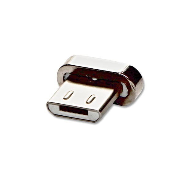 Magnetyczny klabel USB (2.0), USB A M- magnetické koncovky (typ C+lightning+microUSB), 1m, przewód okrągły w oplocie, srebrny