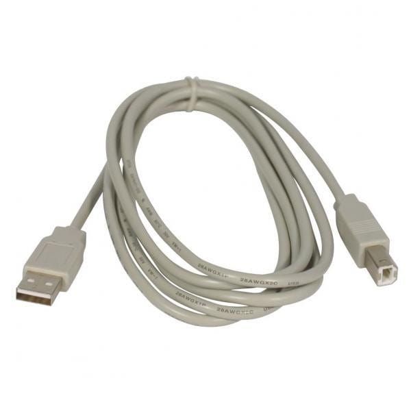 Kabel USB (2.0), USB A M- USB B M, 5m, szary, Logo
