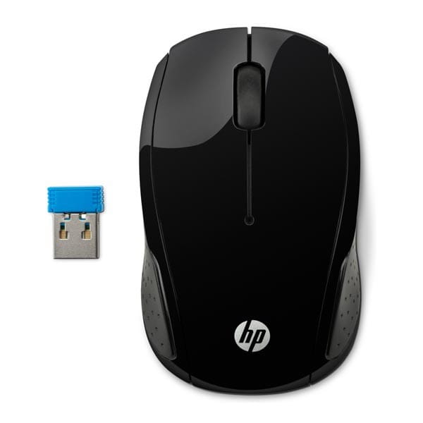 HP mysz 200 Wireless, 1000DPI, 2.4 [GHz], optyczna, 3kl., 1 scroll, bezprzewodowa, czarna, 2 szt AAA, Windows 7/8/10, Mac OS 10.3i