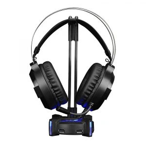 Marvo Podświetlany stojak na słuchawki HZ-04, 4x USB 3.0 HUB, czarny