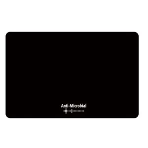 Podkładka pod mysz, Polyprolylen, czarna, 24x19cm, 0.4mm, Logo, antybakteryjna
