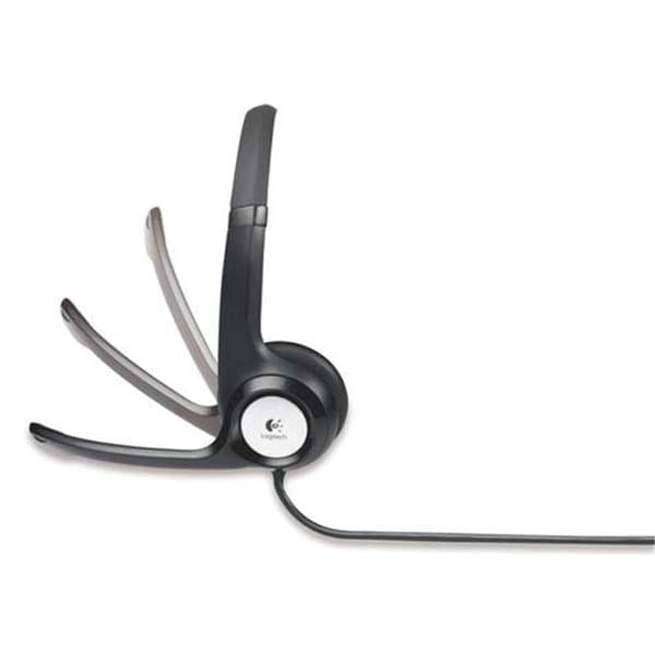 Logitech Stereo H390, słuchawki z mikrofonem, regulacja głośności, czarna, USB