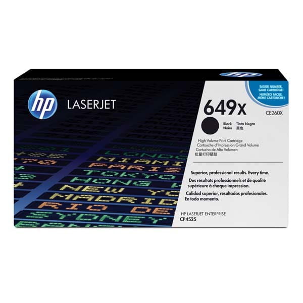 HP oryginalny toner CE260X, black, 17000s, HP 649X, high capacity, HP Color LaserJet CP4525, O
