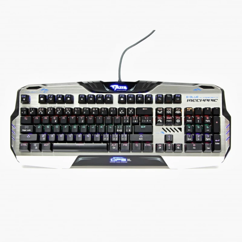 E-BLUE Mazer Mechanical 729, Klawiatura CZ, do gry, podświetlana, brązowe przełączniki typ przewodowa (USB), czarna, mechaniczna