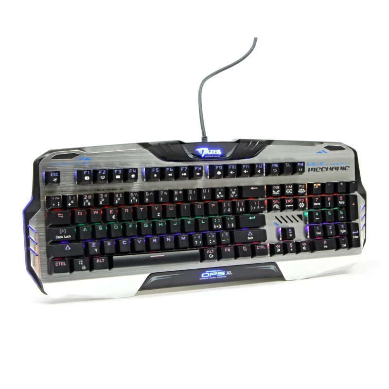E-BLUE Mazer Mechanical 729, Klawiatura CZ, do gry, podświetlana, brązowe przełączniki typ przewodowa (USB), czarna, mechaniczna