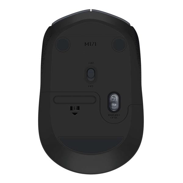 Logitech Mysz M171, 1000DPI, 2.4 [GHz], optyczna, 3kl., 1 scroll, bezprzewodowa, czarna, 2 szt AA, do notebooka, uniwersalny