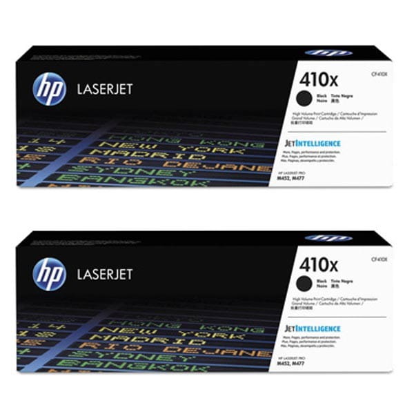 HP oryginalny toner CF410XD, black, 13000 (2x6500)s, HP 410X, high capacity, HP LJ Pro M452, MFP M377, MFP M477, dual pack, 680g,