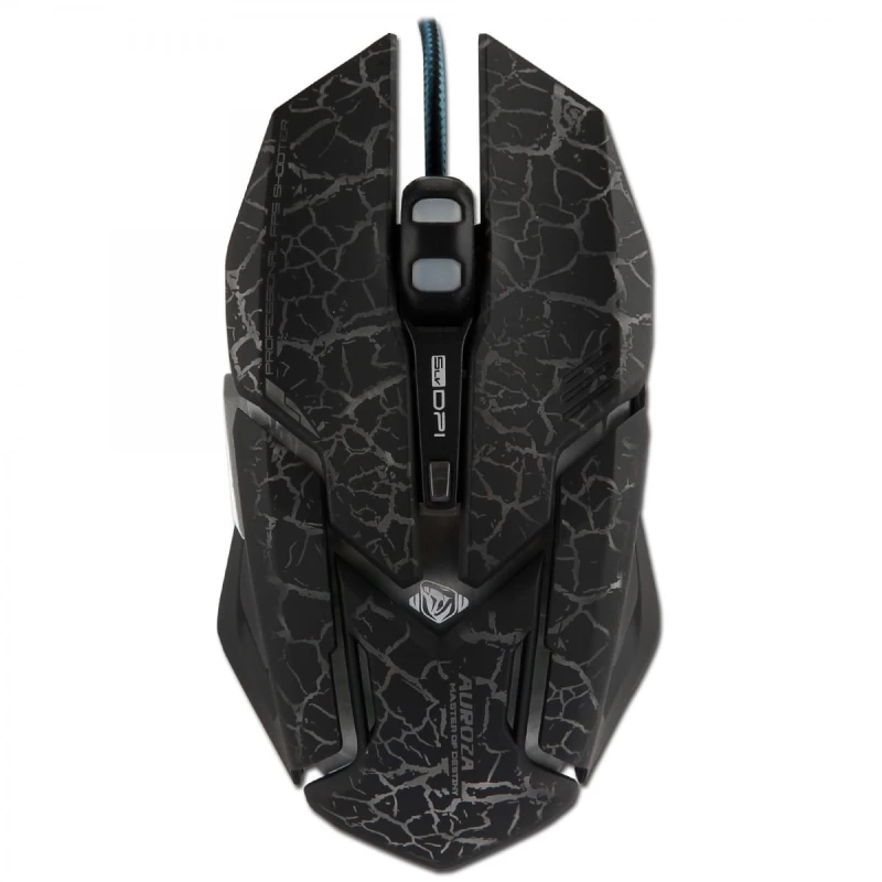 E-Blue Mysz Auroza Gaming, 4000DPI, optyczna, 6kl., 1 scroll, przewodowa USB, czarna, do gry