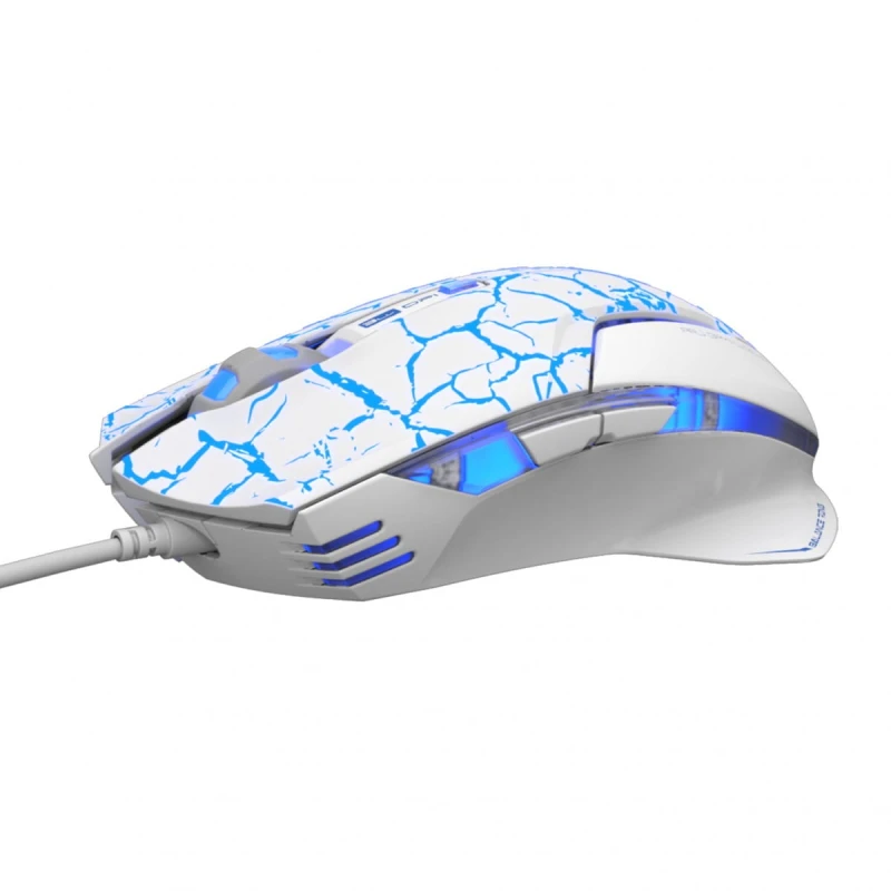 E-Blue Mysz Mazer Pro, 2500DPI, optyczna, 6kl., 1 scroll, przewodowa USB, biało-niebieska, do gry