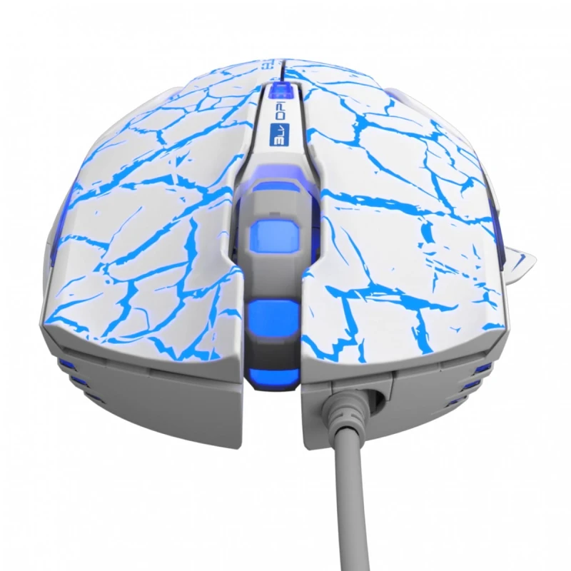 E-Blue Mysz Mazer Pro, 2500DPI, optyczna, 6kl., 1 scroll, przewodowa USB, biało-niebieska, do gry