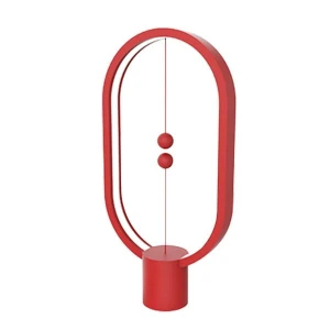 Lampka nocna Heng Balance Ellipse, czerwona, 5V/1A, ciepła biel, USB, z włącznikiem magnetycznym, Allocacoc