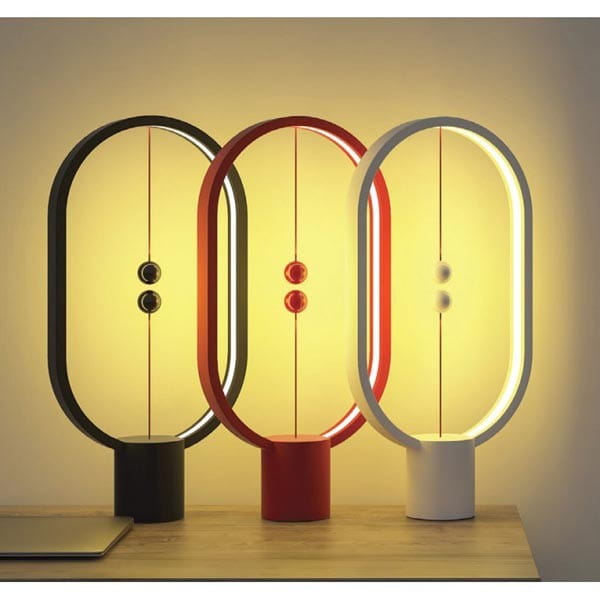 Lampka nocna Heng Balance Ellipse, czerwona, 5V/1A, ciepła biel, USB, z włącznikiem magnetycznym, Allocacoc