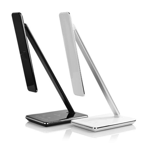 Lampka LED z ładowarką indukcyjną stmívatelná, biała, 5V/9V, micro USB, Wyjście USB, adapter QC, Qi