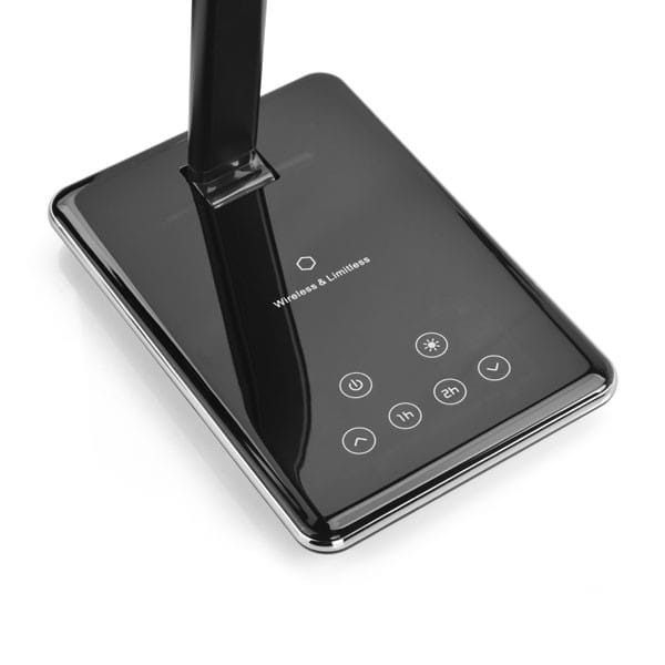 Lampka LED z ładowarką indukcyjną stmívatelná, biała, 5V/9V, micro USB, Wyjście USB, adapter QC, Qi