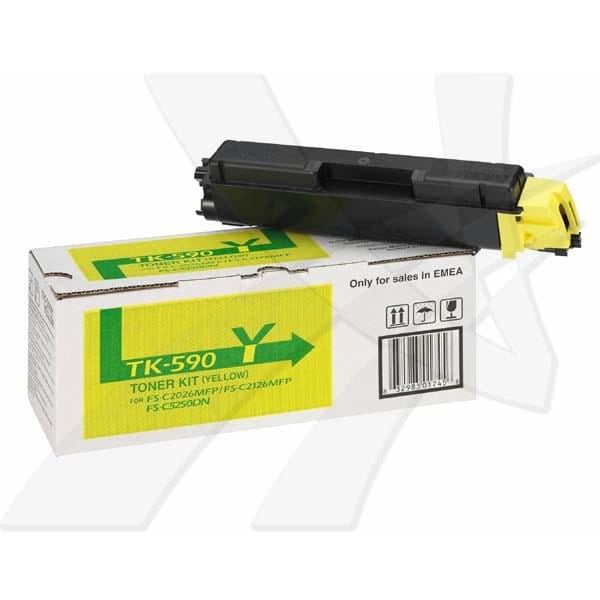Kyocera oryginalny toner TK590Y, yellow, 5000s, 1T02KVANL0, Kyocera FS-C 2026, 2126MFP, O