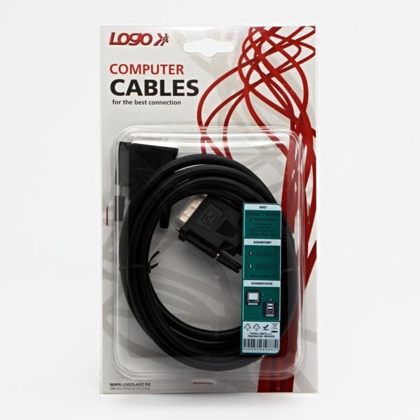 DVI (24+1) M- DVI (24+1) M, DVI-DVI (dual link), 2m, chroniony, czarny, Logo, blistr