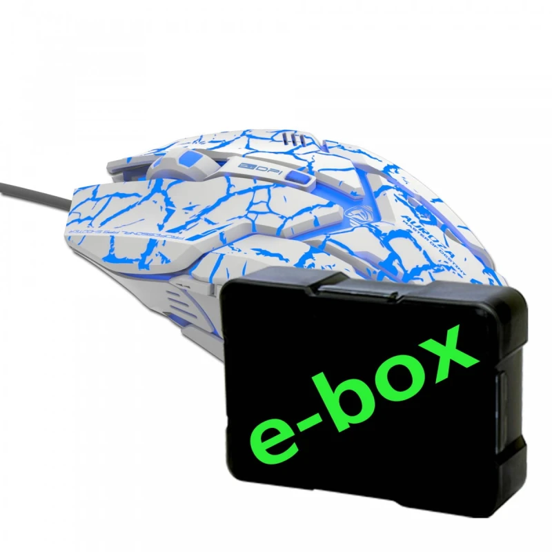 E-Blue Mysz Auroza Gaming, 4000DPI, optyczna, 6kl., 1 scroll, przewodowa USB, biała, do gry
