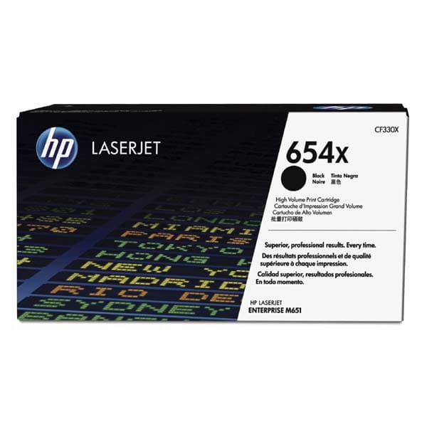 HP oryginalny toner CF330X, black, 20500s, HP 654X, HP Color LaserJet Enterprise Flow M680z, M651dn, M651, O