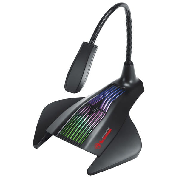 Marvo, mikrofon dla gracza MIC-01, mikrofon, bez regulacji głośności, czarny, Podświetlany RGB