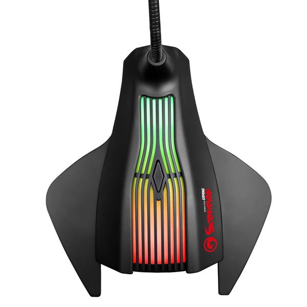 Marvo, mikrofon dla gracza MIC-01, mikrofon, bez regulacji głośności, czarny, Podświetlany RGB