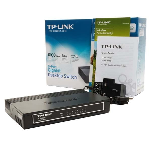 TP-LINK switch TL-SG1008D 1000Mbps, auto MDI/MDIX