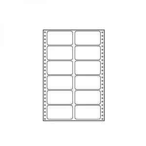 Etykiety tabelacyjne 89 x 48.8 mm, A4, dwurzędowe, białe, 12 etykiety, pakowane po 25 szt., do drukarek igłowych, EOL