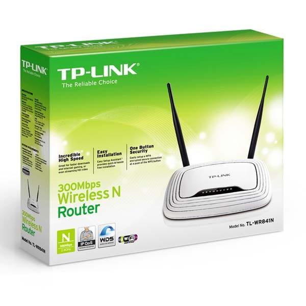 TP-LINK router TL-WR841N 2.4GHz, extender/ wzmacniacz, access point, 300Mbps, zewnętrzna anténa, 802.11n, sieć dla gości, WISP