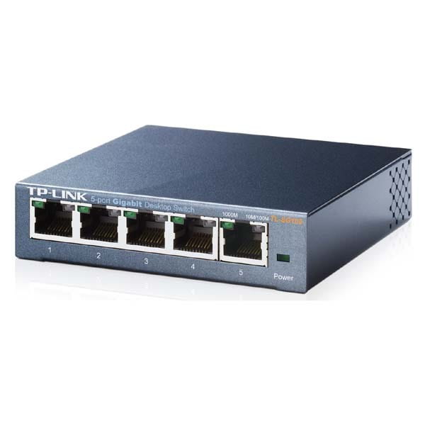 TP-LINK switch TL-SG105 1000Mbps, automatyczne uczenie się adr. MAC, auto MDI MDIX