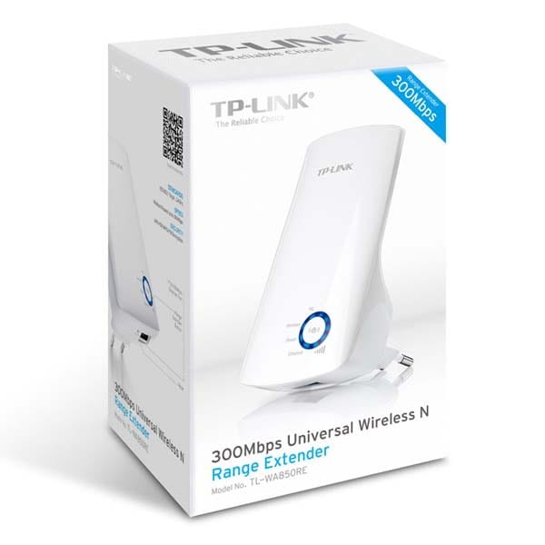 TP-LINK extender/ wzmacniacz TL-WA850RE 2.4GHz, 300Mbps, zintegrowana bateria anténa, 802.11n, Most Ethernet, WPS