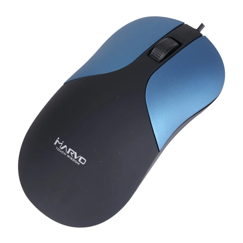 Marvo Mysz DMS002BL, 1200DPI, optyczna, 3kl., 1 scroll, niebieska, biurowy