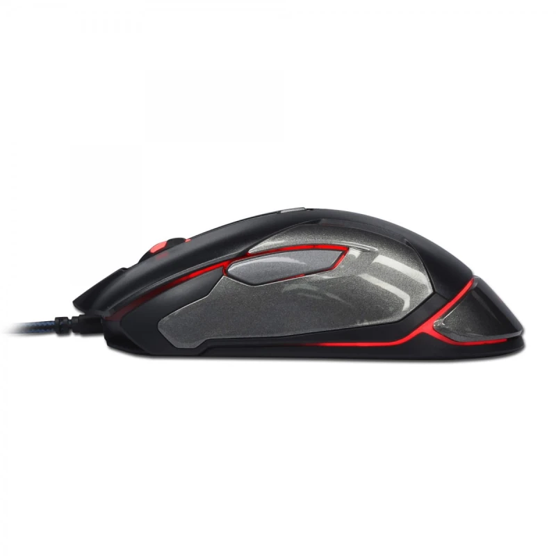 E-Blue Mysz Auroza Gaming FPS, 8200DPI, laserowa, 6kl., 1 scroll, przewodowa USB, czarna, dla graczy, podświetlenie RGB