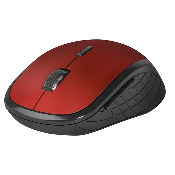 Defender Mysz Hit MM-415, 1600DPI, 2.4 [GHz], optyczna, 6kl., 1 scroll, bezprzewodowa, czarno-czerwona, 2 szt AAA, nano odbiornik