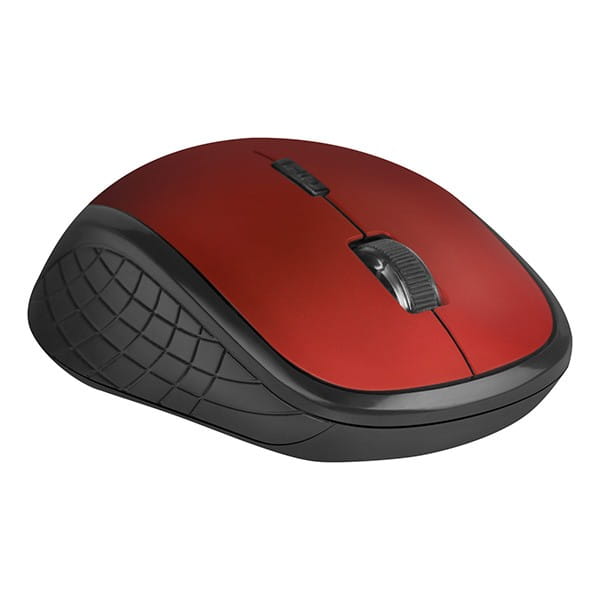 Defender Mysz Hit MM-415, 1600DPI, 2.4 [GHz], optyczna, 6kl., 1 scroll, bezprzewodowa, czarno-czerwona, 2 szt AAA, nano odbiornik