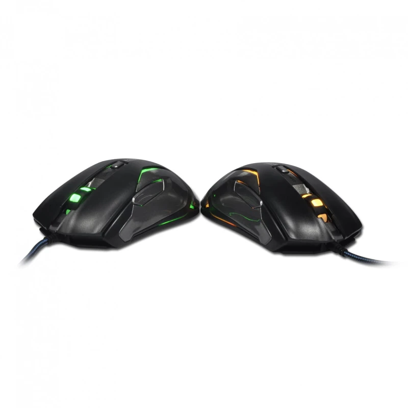 E-Blue Mysz Auroza Gaming FPS, 8200DPI, laserowa, 6kl., 1 scroll, przewodowa USB, czarna, dla graczy, podświetlenie RGB