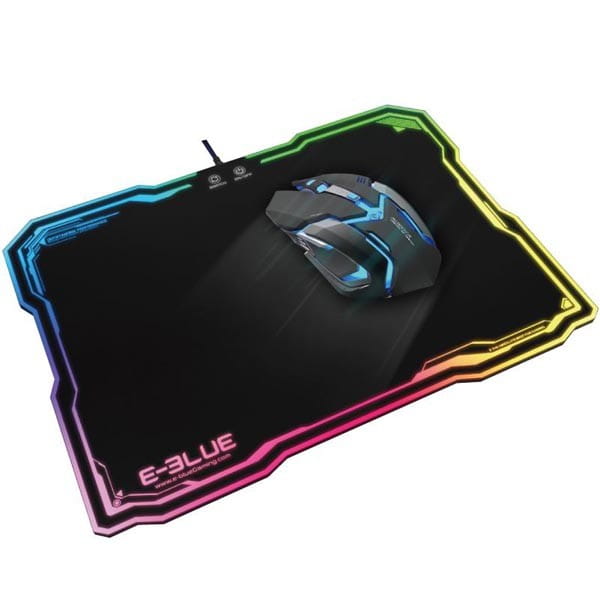 Podkładka pod mysz, RGB podsvícení, do gry, czarna, E-Blue