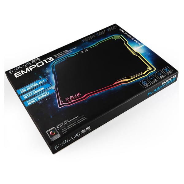 Podkładka pod mysz, RGB podsvícení, do gry, czarna, E-Blue