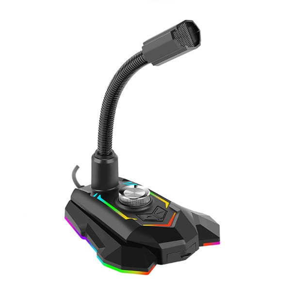 Marvo, Mikrofon dla gracza Marvo MIC-05, mikrofon, regulacja głosności, czarny, podświetlenie RGB, uchwyt na telefon